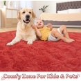 thumbnail image 5 of Lochas Fluffy Soft Shag Carpet Rug for Living Room Bedroom Big Area Rugs Floor Mat Nursery Carpets Home Decor, 5'x8',Coral Red, 5 of 7
