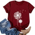 thumbnail image 1 of T-shirts d'Été pour Femmes à Col Rond, T-Shirt Imprimé Pissenlit, T-Shirt Décontracté à Manches Courtes, Hauts pour Femmes, Chemisiers, Chandail, 1 of 4