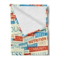 thumbnail image 2 of Fitness Soft Flannel Fleece Throw Blanket, Collage of Words Physical Activity Healthiness Nutrition Bodycare Theme, Cozy Plush for Indoor and Outdoor Use, 60" x 80", Sky Blue White Red, by Ambesonne, 2 of 5