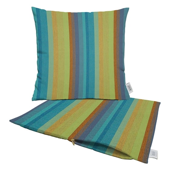 RSH Decor: Sunbrella Pillow Covers Set of 2 | 17" x 17" Square Covers | Weather-Resistant Sunbrella Fabric | Astoria Lagoon