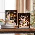 thumbnail image 2 of Contemporary Home Living Set of 2 LED Deer and Tree Rectangular Glass Table Piece with Timer -, 2 of 2