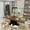 Black+Brown, variant on MDQMD 78.7" Extendable Dining Table for 4-10 Modern Expandable Kitchen Table with Black Double Pedestal Base Brown Particle Board Space-Saving Design
