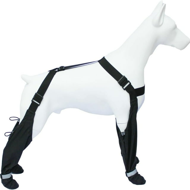 LOVEVER Dog Suspender Booties Dog Paw Boot Leggings Anti-Slip Dog Snow Pants with Attached Boots Waterproof Adjustable Suspender Boots for Dogs Winter Snow Rain Hiking Paws Protector