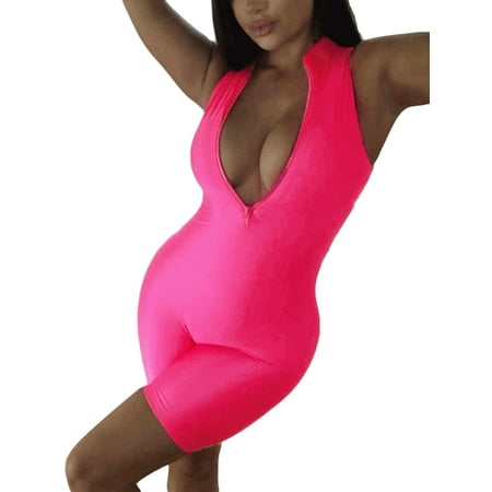 Short Sleeve One Piece Jumpsuit For Women Ladies Sport Yoga Slim Fit Playsuit Romper Summer Fitness Jogger Short Jumpsuit Party Club Fluorescent Zip Short Sleeve One Piece Jumpsuit For Women Ladies Sport Yoga Slim Fit Playsuit Romper Summer Fitness Jogger Short Jumpsuit Party Club Fluorescent Zip