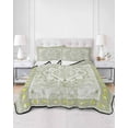 thumbnail image 3 of Sage Green Twin XL Size Down Alternative Comforter,Lightweight Comforter Quilt Bedding Set with Pillow Shams Boho Retro Decorative Abstract Floral Ethnic Bed Comforter Duvet Insert 68"x98", 3 of 7