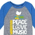 thumbnail image 3 of Woodstock - Peace, Love, Music - Toddler & Youth Raglan Graphic T-Shirt, 3 of 4