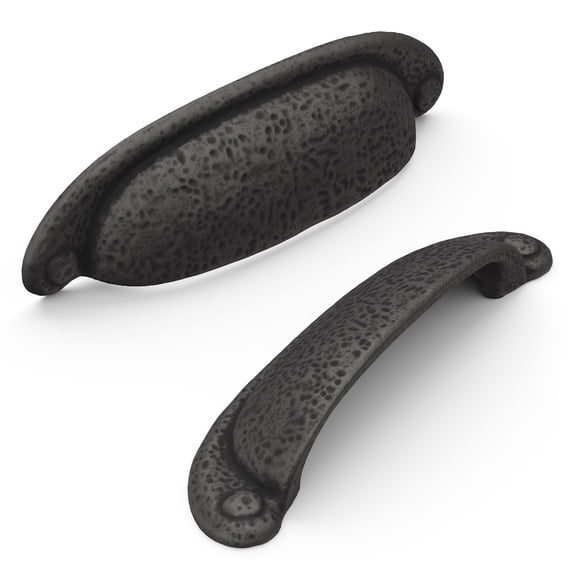 Hickory Hardware Refined Rustic Rustic Arch Cabinet Pull 3 in. Iron Black Black 1 pk