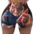 thumbnail image 2 of Lsque Chucky Pattern High Waisted Biker Shorts for Women-Tummy Control Fitness Athletic Workout Running Yoga Gym Shorts,Moisture-Wicking-Small, 2 of 9