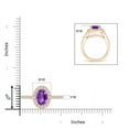 thumbnail image 4 of ANGARA Natural 1.6 Ct. Amethyst with Diamond Halo Ring in 14K Rose Gold for Women (Ring Size: 3.5), 4 of 9