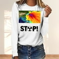 thumbnail image 2 of RKSTN Sweat-Shirt pour Femmes Mode Automne Léger Couleur Unie Manches Longues Col Rond Imprimé Pollution Marine, 2 of 4