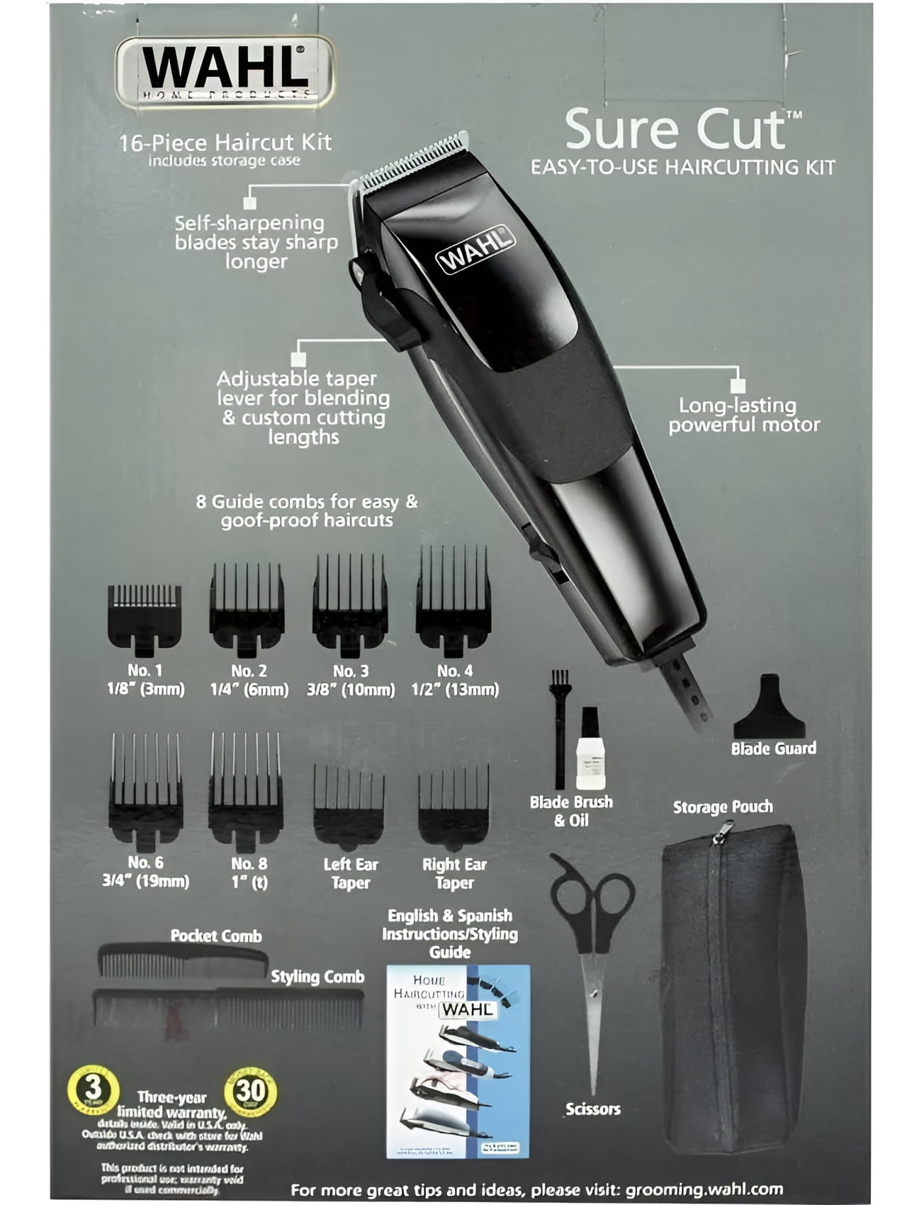 Wahl Surecut Hair Clipper Kit with Self Sharpening Blades and