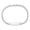 thumbnail image 2 of Auriga Fine Jewelry 14K White Gold Flat Curb Link Soft Id Bracelet 8inch for Women, 2 of 7