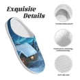 thumbnail image 5 of Daiia Mountain Cottage In Snow Print Women’s Fuzzy Slippers Memory Foam Lightweight House Shoes Cozy Loafer Flannel House Shoes-40/41, 5 of 7