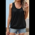thumbnail image 4 of Camiseta de Tirantes Holgada de Verano para Mujer, Plisada, con Cuello Redondo, Informal, Sin Mangas, Color Negro, Talla M, 4 of 8