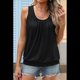 thumbnail image 4 of Camiseta de Tirantes Holgada de Verano para Mujer, Plisada, con Cuello Redondo, Informal, Sin Mangas, Color Negro, Talla M, 4 of 8