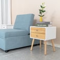 thumbnail image 5 of Modern 2-Drawer 19.7" Tall Accent Nightstand with Pine Wood Legs 1PC, 5 of 5