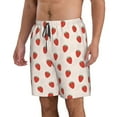 thumbnail image 2 of Goofa Hand Drawn Strawberry Printed Mens Swim Trunks Summer Quick Dry Short Beach Swimwear Bathing Suits-Medium, 2 of 9
