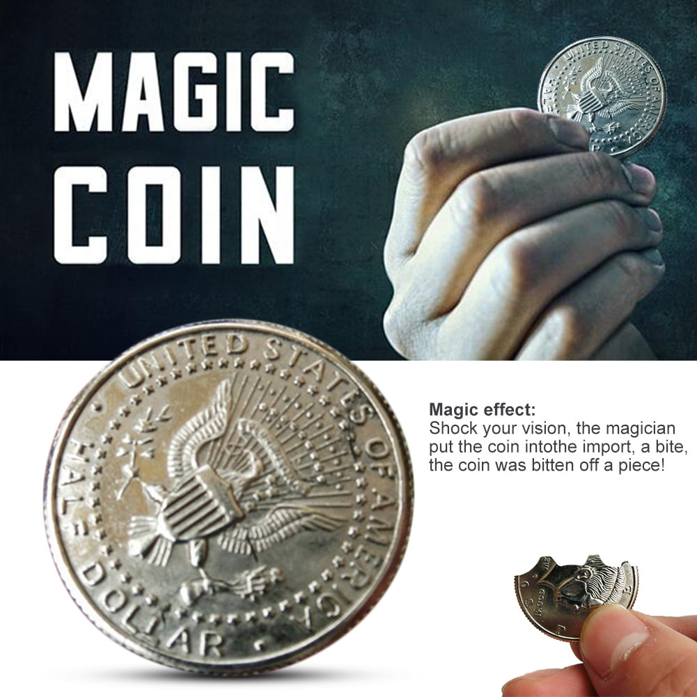 Toy Coins Become Bigger Illusion Magic Props Coin Shell Half A Coin Magic 