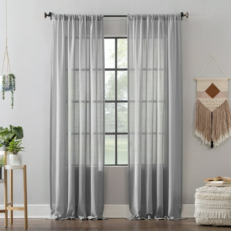 Clean Window Meadow Leno Weave Stripe Semi Sheer Rod Pocket