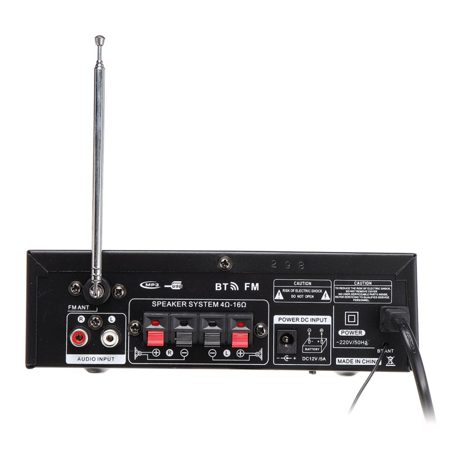 CKLXNGT 4-16 Ohm HiFi Amplifier with Bluetooth LCD Display for Car Home and Theater - Stereo Audio MP3/USB/SD Compatible