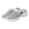 thumbnail image 5 of JeashCHAT Sandals for Women, Slide Sandals Women's Shoes Low-top Casual Flying Woven Lightweight Lazy Walking Shoes Flying Woven Slippers (Gray), 5 of 9