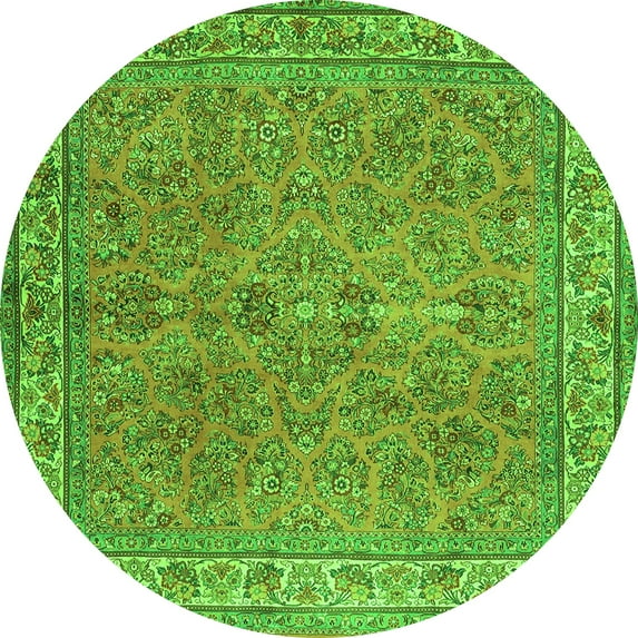Ahgly Company Indoor Round Persian Green Traditional Area Rugs, 6' Round