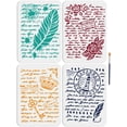 thumbnail image 1 of 4 plantillas de escritura francesa retro de 11,7 × 8,3 pulgadas con diseño grande de escritura francesa, pincel, texto vintage, patrón de pluma y rosa., 1 of 9