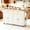 White 67in, variant on JassmiPkwy 67’’ Movable Kitchen Island with Drop Leaf Countertop, with Storage, 2 Drawers, Towel Rack, Black