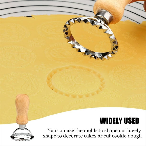 Sellos para Galletas Navideñas: Diseño Circular Festivo para Galletas con Forma en Relieve: Cortador de Galletas Navideñas para Hornear