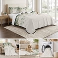 thumbnail image 6 of Twin Quilt Set 68''x86'', Sage Green Eucalyptus Lightweight Summer Bedspread Coverlet Set with 2 Pillow Shams, Traditional Tree Branch Leaf Plant Breathable All Season Quilt Bedding for Dorm/Bedroom, 6 of 9