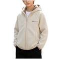 thumbnail image 2 of Bixock Toddler Boys Hooded Jackets Boys Light Jackets Kids Hoodie Outerwear Long Sleeve Hooded Zip Front Side Pockets Daily Jacket for Kids 2-12Years, 2 of 7