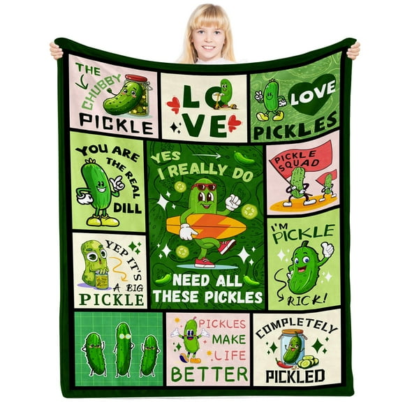 Manta PIUFAM para pepinillos, 102 x 127 cm, regalo para los amantes de los pepinillos