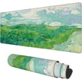 thumbnail image 1 of Field Landscape Oil Painting Gaming Mouse Pad - Large 31.5x11.8 Inch, Big Mouse Pad with Non-Slip Base, Stitched Edge, Long Computer Keyboard Mat for Home Office Work, 1 of 6
