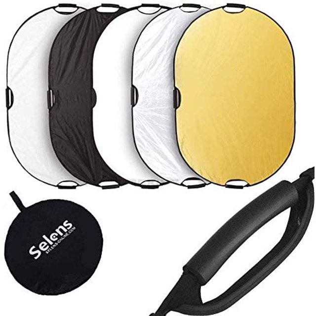 Selens Photography Reflector 59x39inches 5 in 1 Light Diffusers Collapsible with Handle for Photo Studio Lighting &