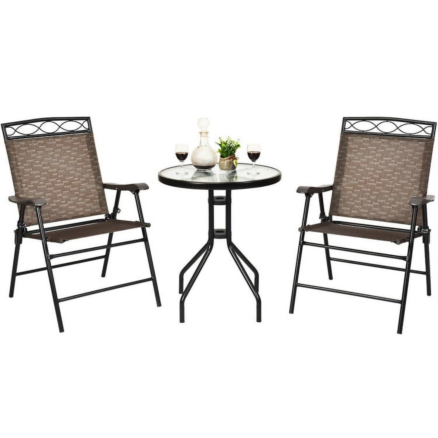 Aimee Lii Patio Dining Set with Patio Folding Chairs and Table, Outdoor Patio Furniture Set