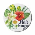thumbnail image 1 of Hello Summer Mouse Pad for Computers, Hello Summer Words Tropical Flowers and Plantation with Bouquets Hibiscus, Round Non-Slip Thick Rubber Modern Gaming Mousepad, 8" Round, Multicolor, by Ambesonne, 1 of 2