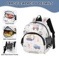 thumbnail image 4 of RMDQTR Adorable Ear-Print Backpack with Reflective Strip and Anti-Lost Leash Adjustable Shoulder Straps Mini Travel Backpack Cute Construction Vehicles Pattern, 4 of 7