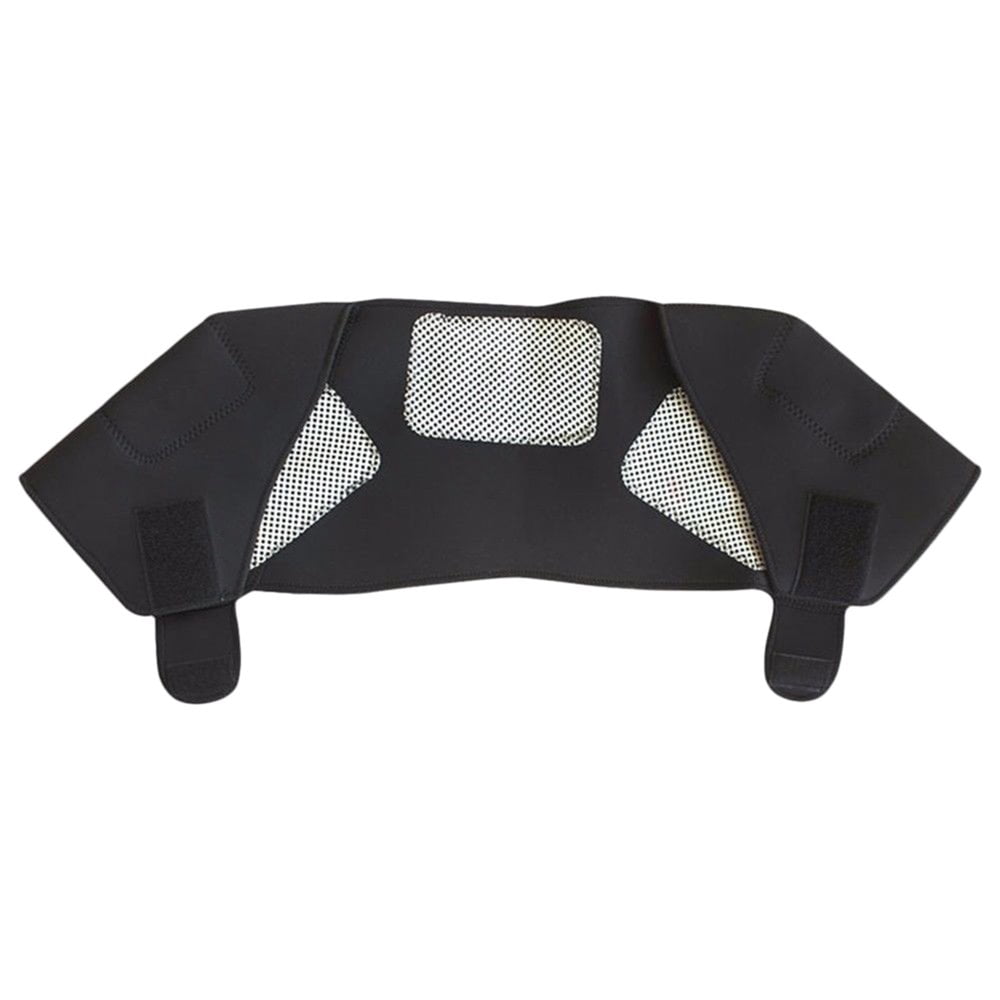 Boc Shoulder Pad Self-heating Magnetic Therapy Faux Leather Adjustable Soft Shoulder Strap for Sports
