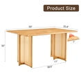 thumbnail image 4 of Gzxs 59 Inch Wood Dining Table, Traditional Writing Work/Study Computer Desk with Rattan Decorated Legs for Home Office & Bedroom, Modern Kitchen Dinner Tables for 4, Easy Assembly, Natural, 4 of 9