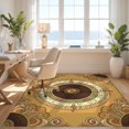 thumbnail image 3 of Design&I 9'x12' Washable Area Rug Giant Skid-Resistant Record Vinyl Circular Theme Covering Ornate Border Music Cd Disc for Great Room, Large Living, 3 of 7