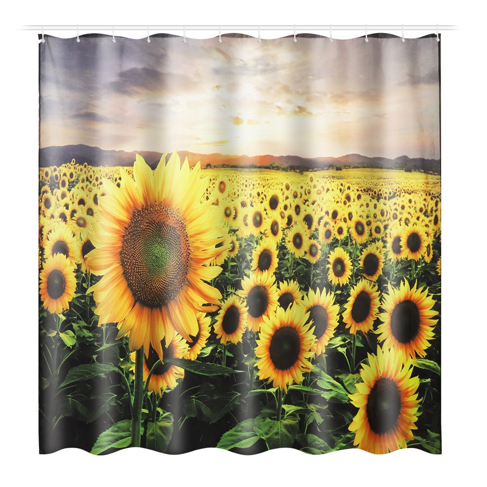 71''x71'' Waterproof Sunflower Shower Curtain Polyester Bathroom