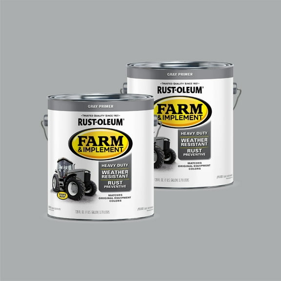 2 Pack, Gray, Rust-Oleum Flat Specialty Farm and Implement Primer-280169, 1 gal