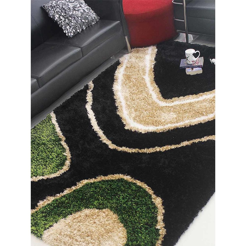 Rugsotic Carpets Hand Tufted Shag Polyester 8'x10' Area Rug Contemporary Black K00046 Walmart