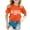 Orange, variant on Girls Shirts Fashion Casual Letter Printed Round Neck Loose Short Sleeve T Shirt Top Size 2 Y-3 Y