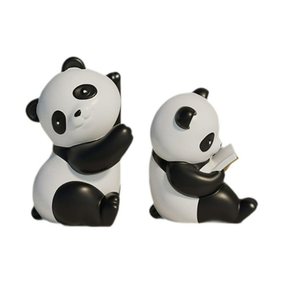 Panda Bookends adornos de estatuas de resina de es figuras para encimeras para gabinetes estantes de entrada de cumpleaños regalo de cumpleaños