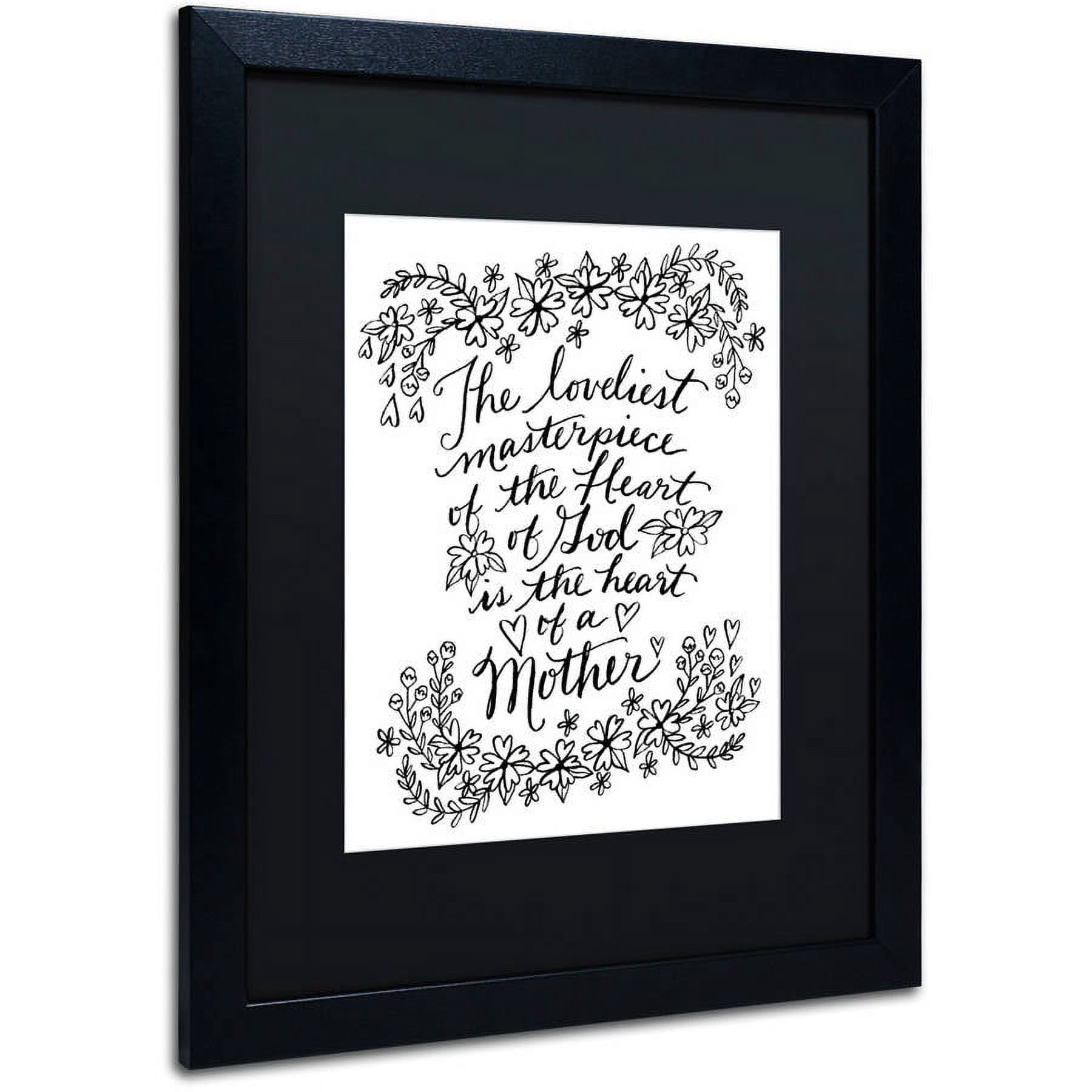 Trademark Fine Art "Mothers Heart" Canvas Art by Elizabeth Caldwell, Black Matte, Black Frame