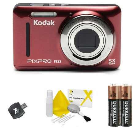 Kodak PIXPRO FZ53 Friendly Zoom (Red) 2.7" LCD Digital Camera + 7