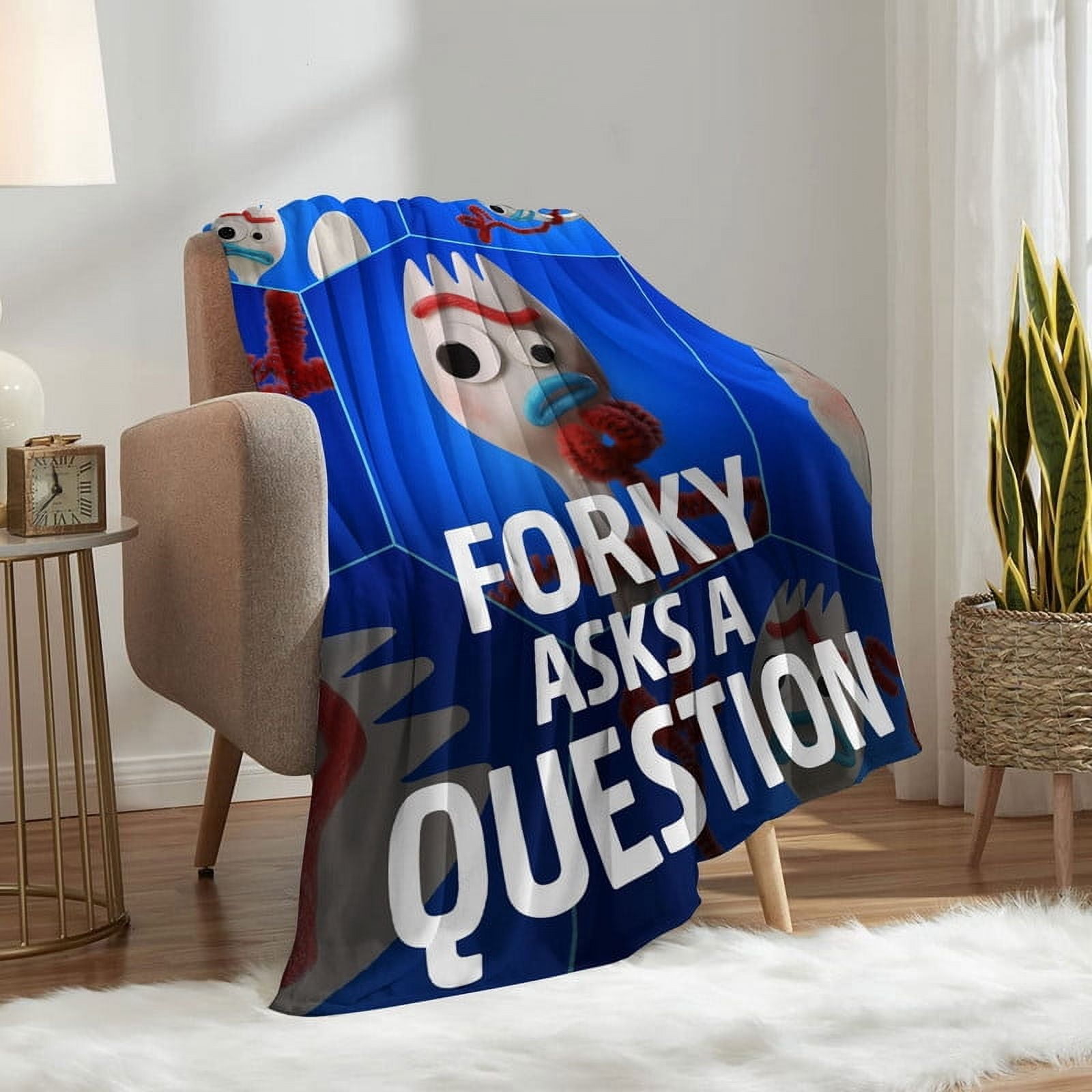 Forky Asks a Question Throw Blanket Gifts for Fans Lover Girls Boys Women Present Hoodie Him Bed 30"x40"