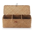 thumbnail image 2 of Cesta de almacenamiento DECRAFTS Seagrass con tapa rectangular pequeña, 2 of 6