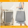 thumbnail image 5 of BGTREND 160L Large Laundry Basket with Wheels, Double Laundry Hamper Rolling, Clothes Hamper Cart for Laundry, Bedroom, Bathroom and Dorm, Gray, 5 of 8